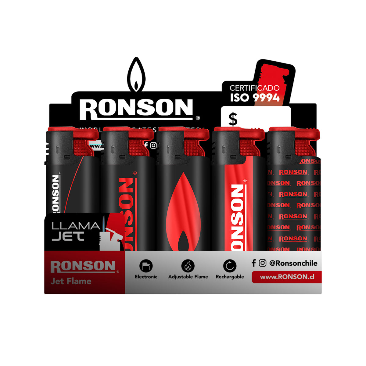 Encendedor Ronson Jet Flame Diseño